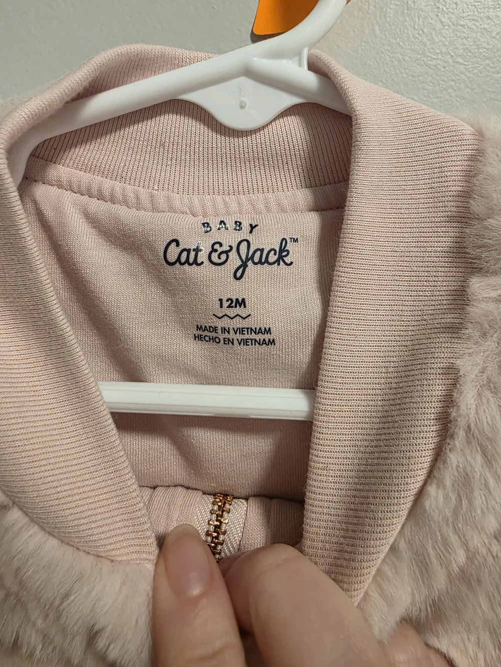Cat & Jack Light Pink Faux-Fur Zip Hoodie